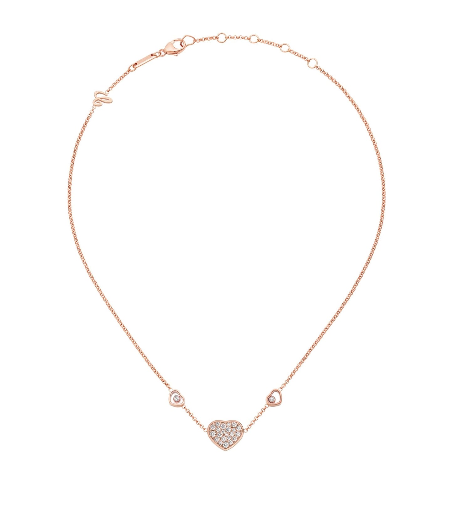 HAPPY HEART NECKLACE 3 MOTIFS DIAMOND