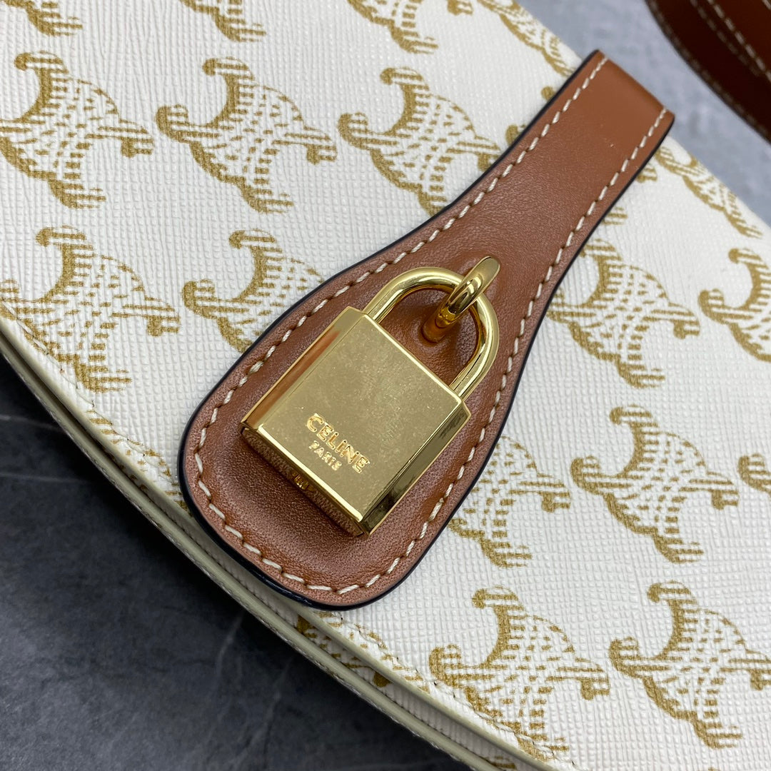 Celine 2026 Tabou Clutch on Strap Triomphe Canvas Calfskin 281765