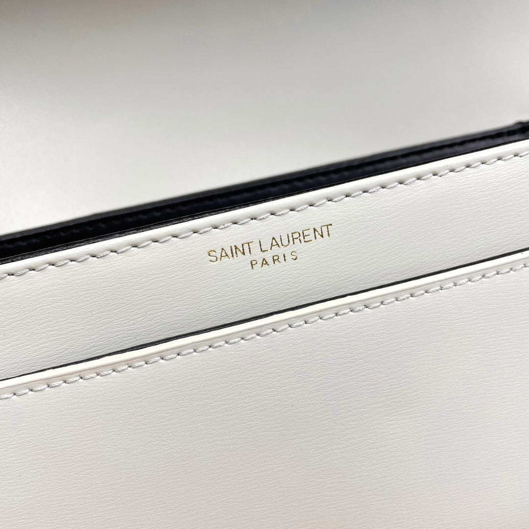 YSL Solferino Small Satchel Bag White Calfskin 285573