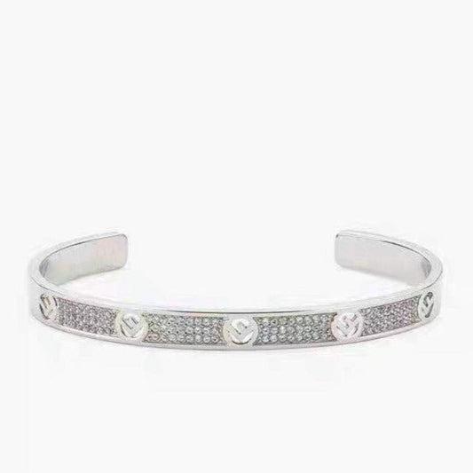 F BRACELET PINK GOLD DIAMOND CUFF