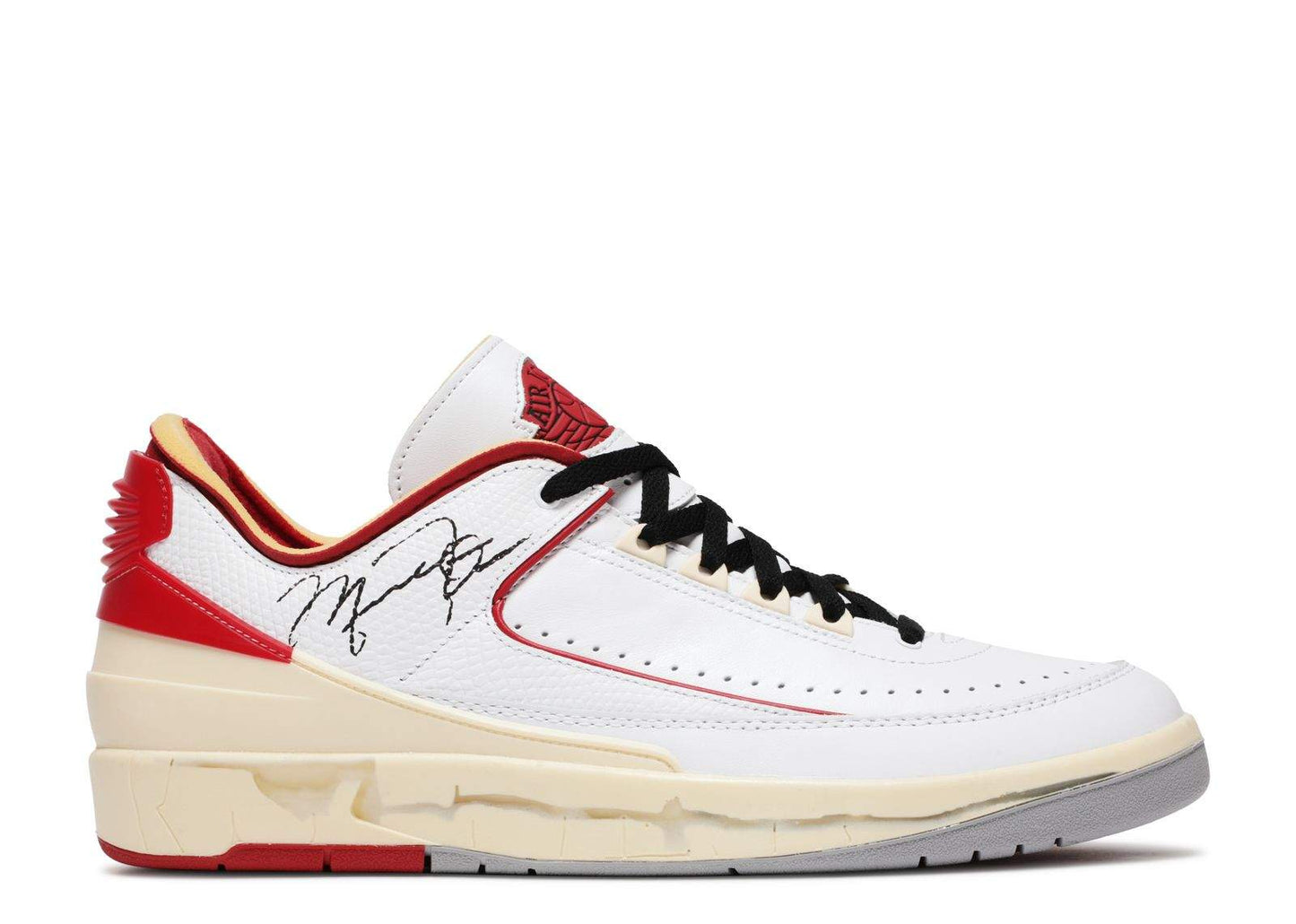 Off-White x Air Jordan 2 Retro Low SP ‘White Varsity Red’ Unfading Sneaker...