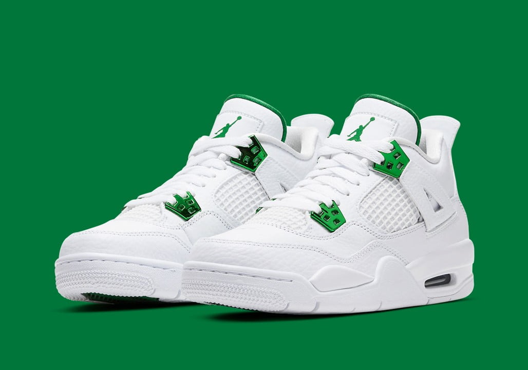 Air Jordan 4 Retro Metallic Green Sneakers - Heritage Edition