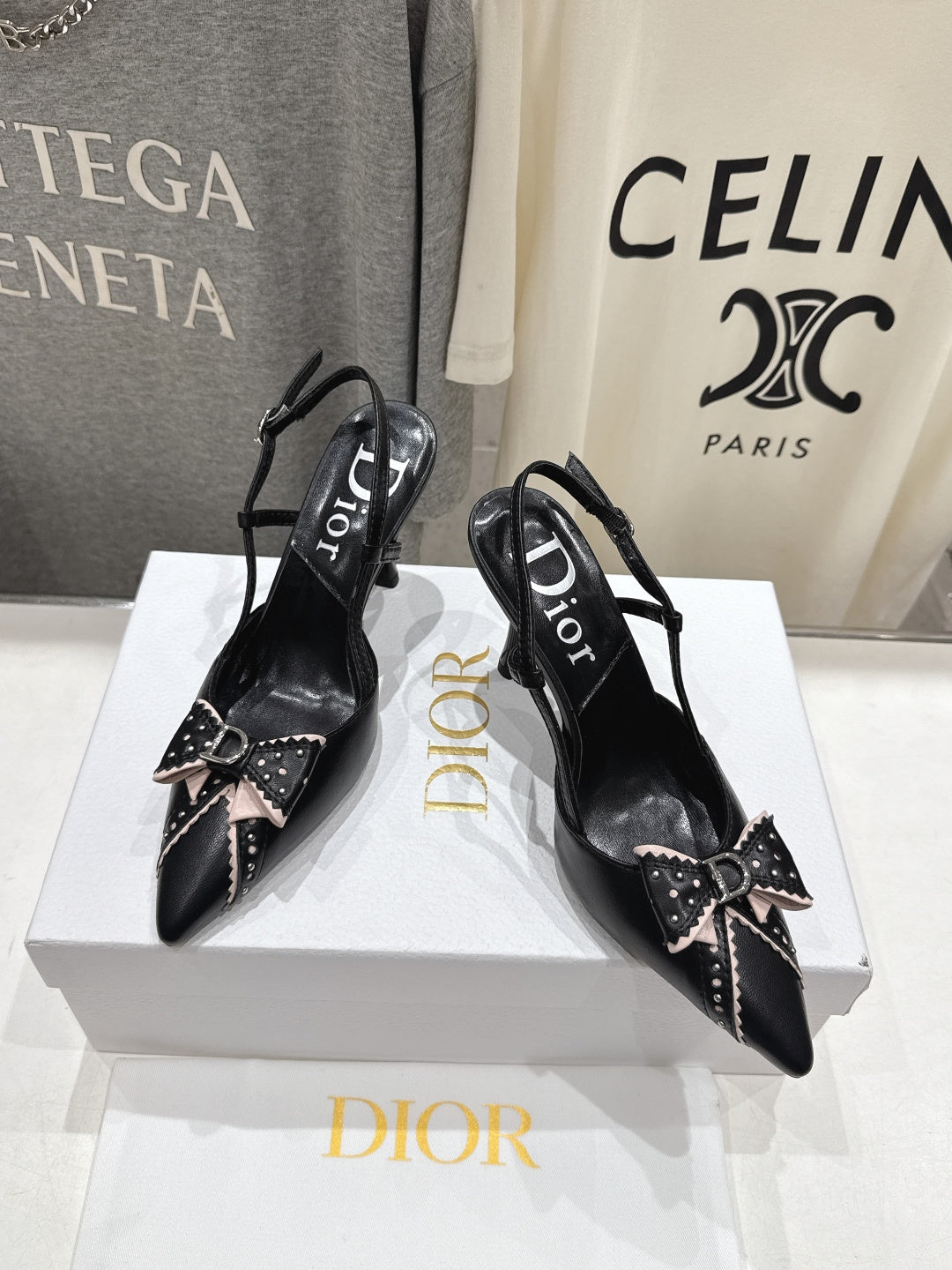 Dior 2026 Bow High-Heeled Slingback Sheepskin 713143