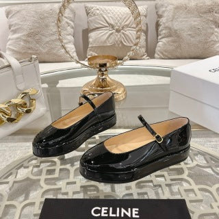 Celine 26 Mary-Jane Ballerina Shoes Patent Calfskin 736544