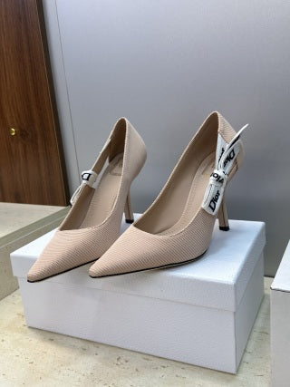 CD 26s High Heels Pumps Nude Pink Cotton Ribbon 664183