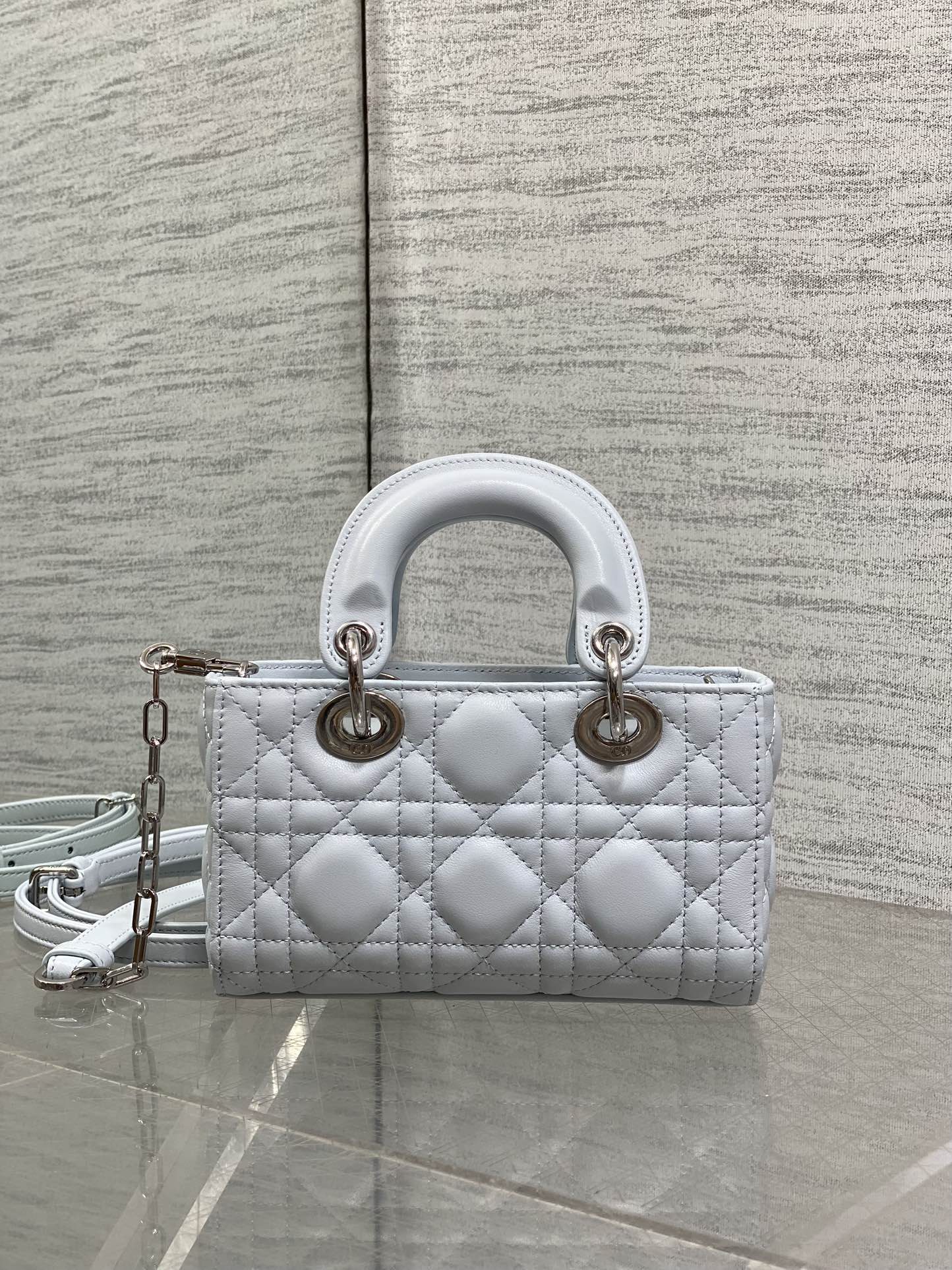 Dior 2026 Bow Lady D-Joy Glacier Blue Cannage Lambskin 286621