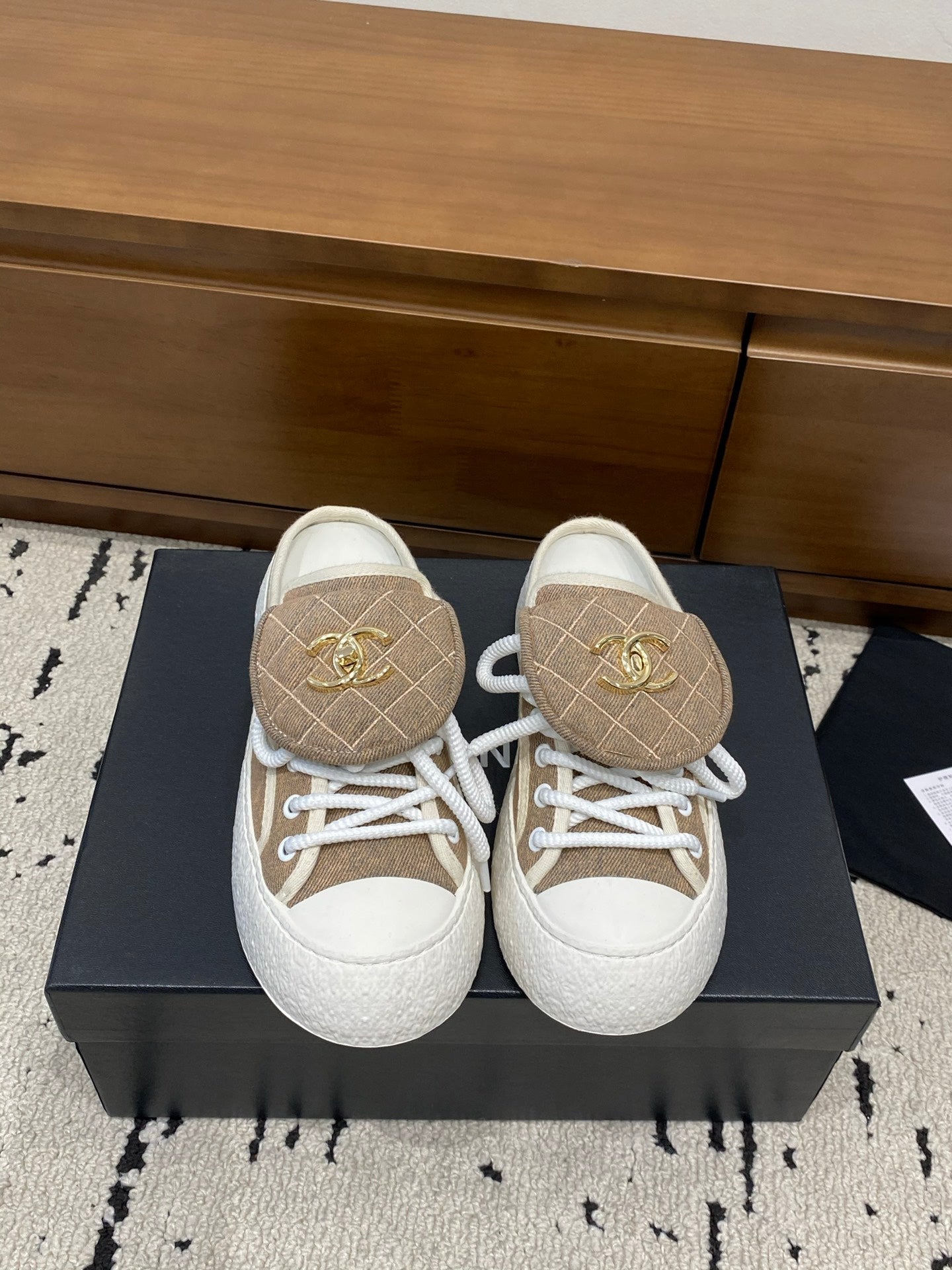 Chanel 2026 Platform Mule Sneakers Canvas Leather 790071