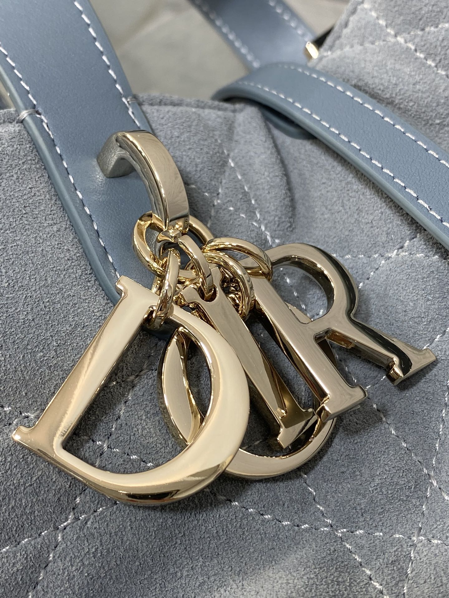 Dior 2026 Toujours Bag Blue Grey Suede Leather 286497