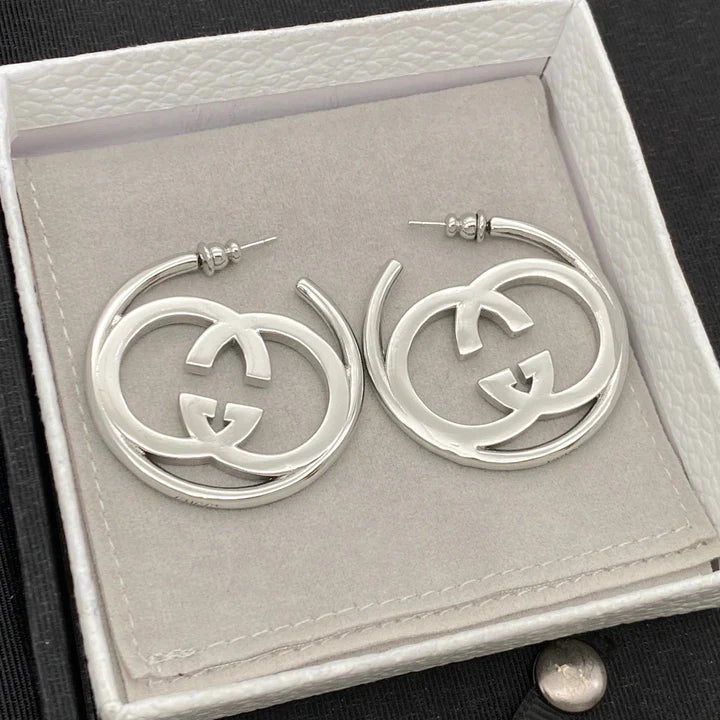 GG Interlocking Slim Hoop Earrings