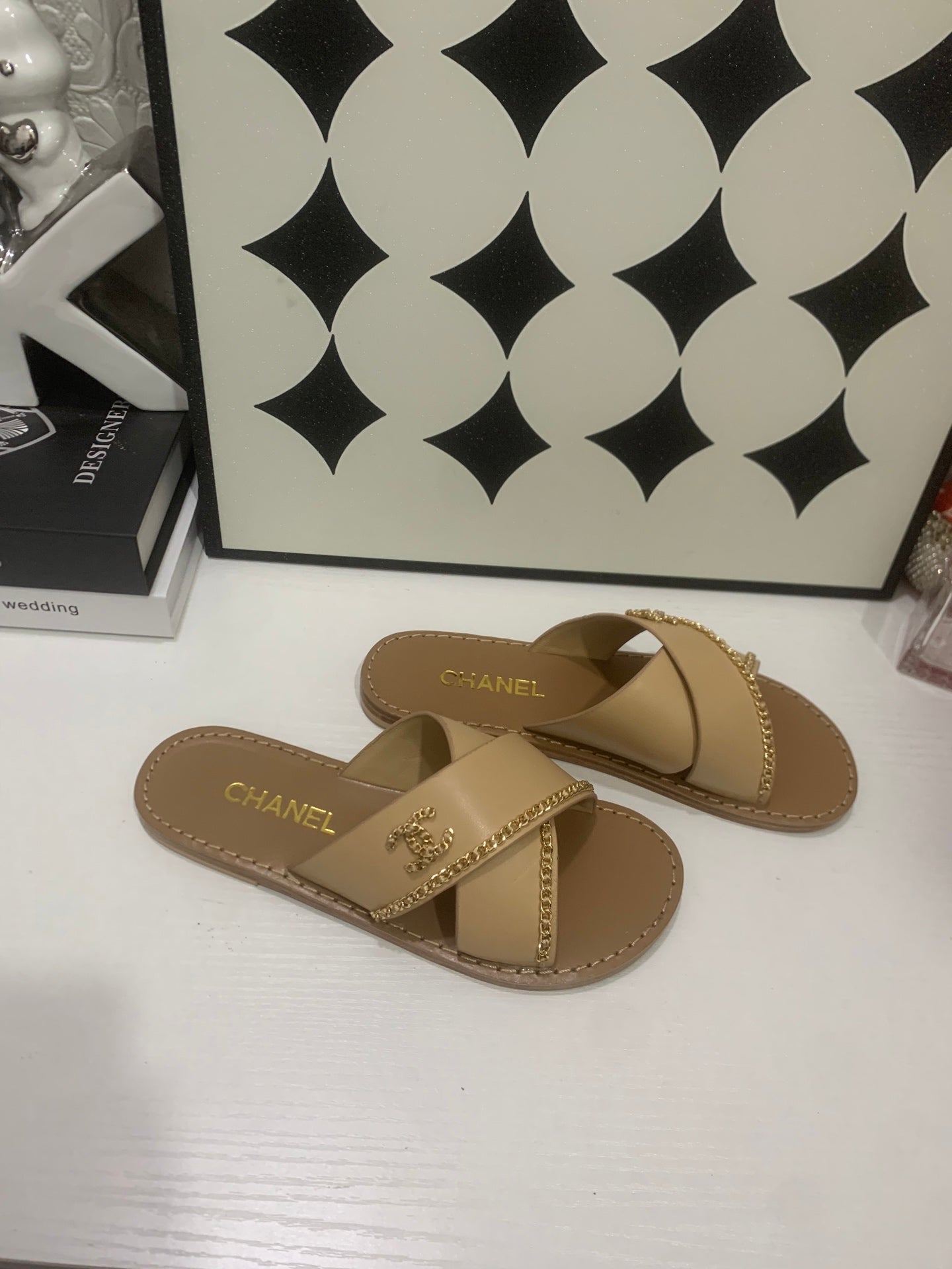 Chanel 2026 Flats Slide Sandals Calfskin 802340