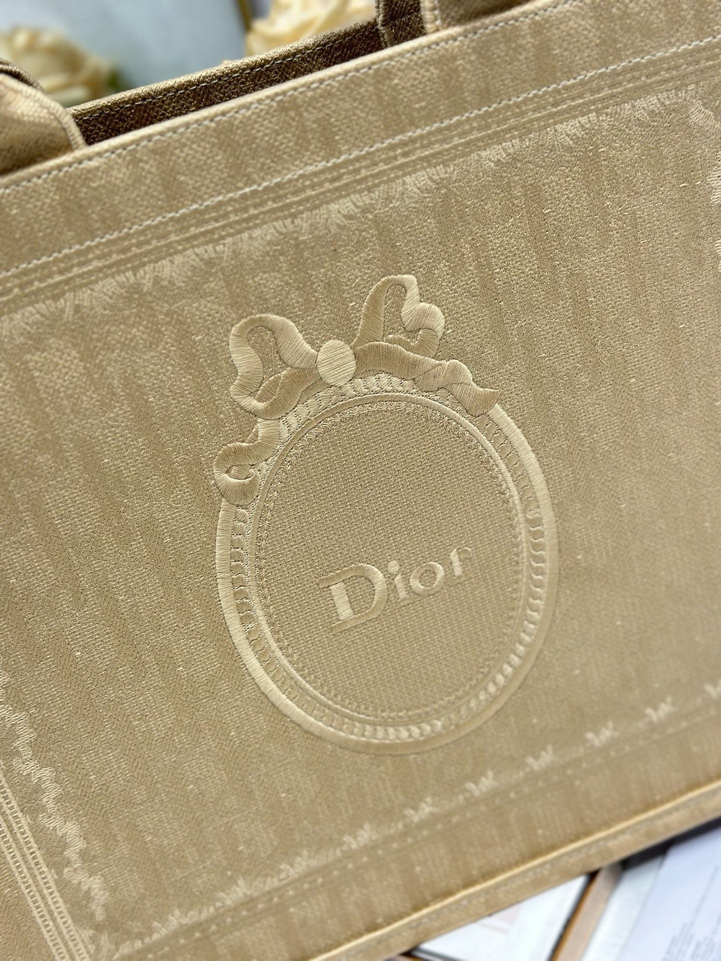 Dior 2026 Book Tote Bag With Médaillon Embroidery Beige Canvas 288466