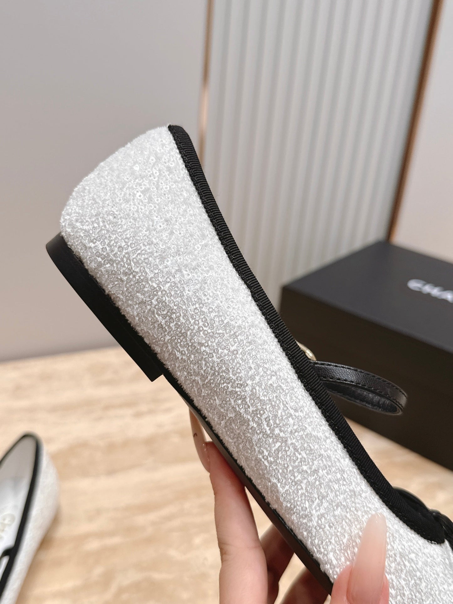 Chanel 2026 Glitter Ballet Flat 10mm Calfskin 899070