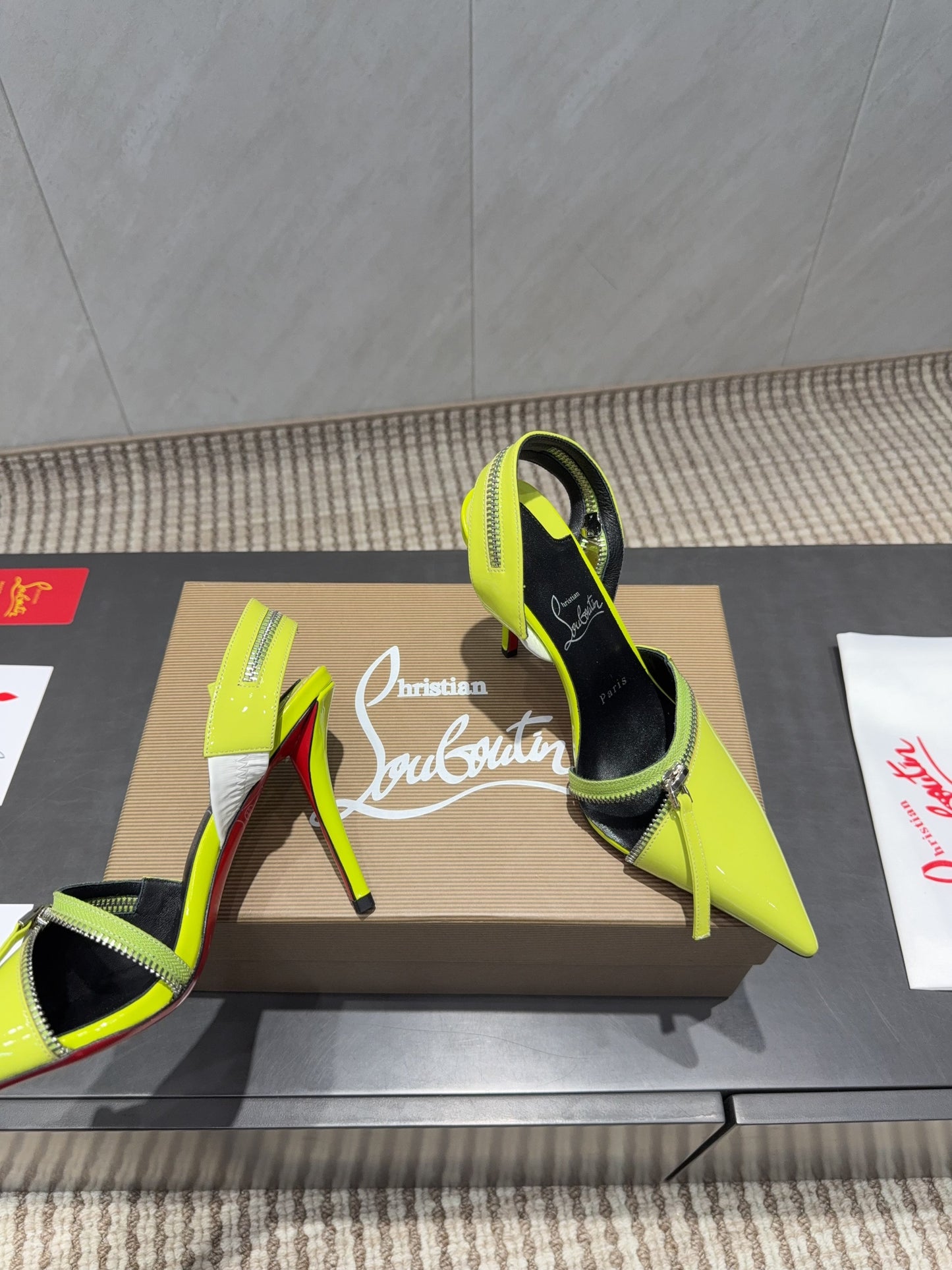 CL 26SS Slingback 100 Neon Yellow Patent Leather 613792