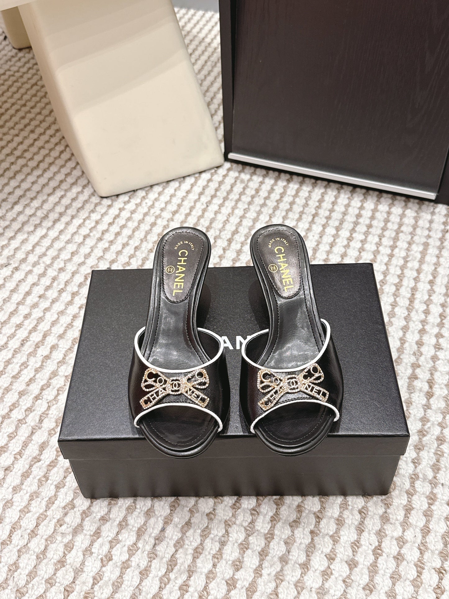 CC 26s Stiletto Sandals 55 Beige Calfskin 652568
