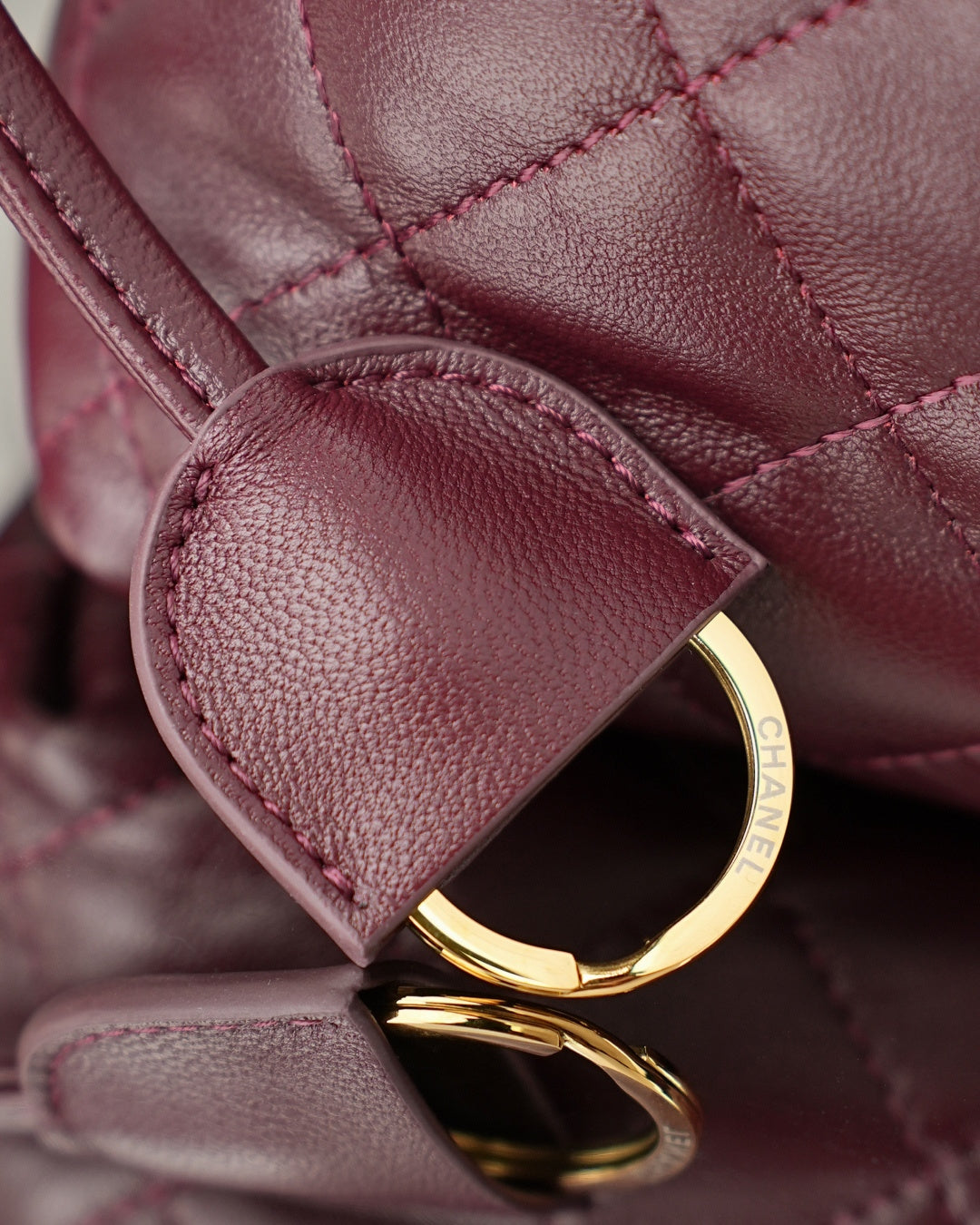 Chanel 26 Drawstring Bag Burgundy Lambskin