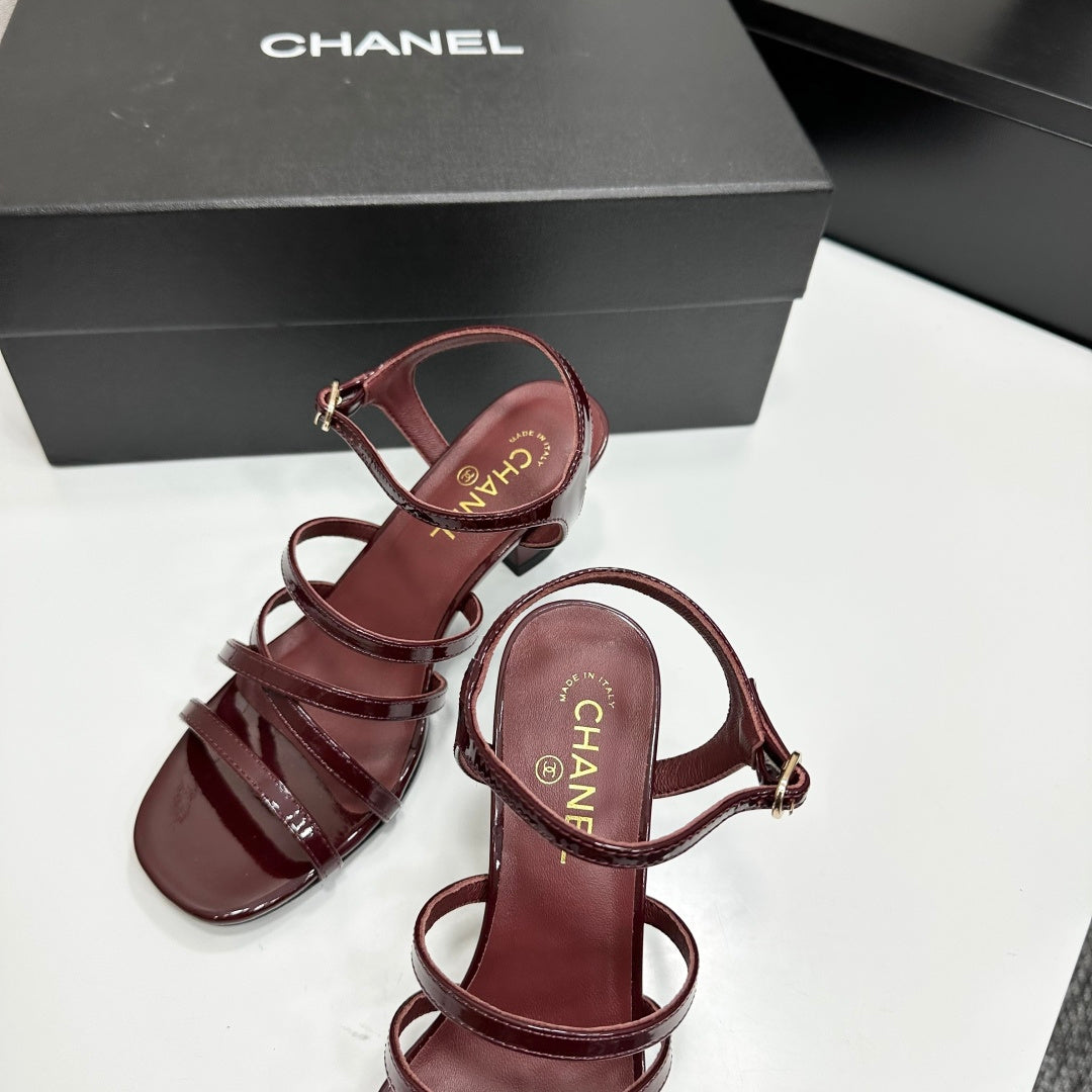 CC 26s High Heel Sandals 65 Burgundy Patent Leather 626288