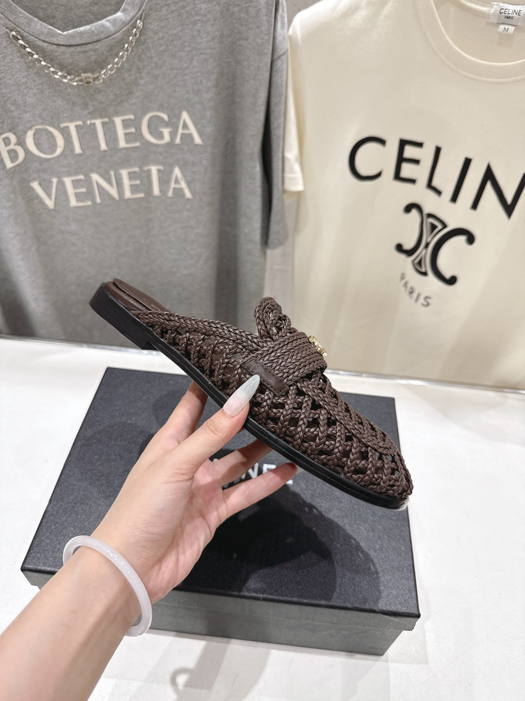 Chanel 2026 Hand-Woven Mules Chocolate Calfskin 896471
