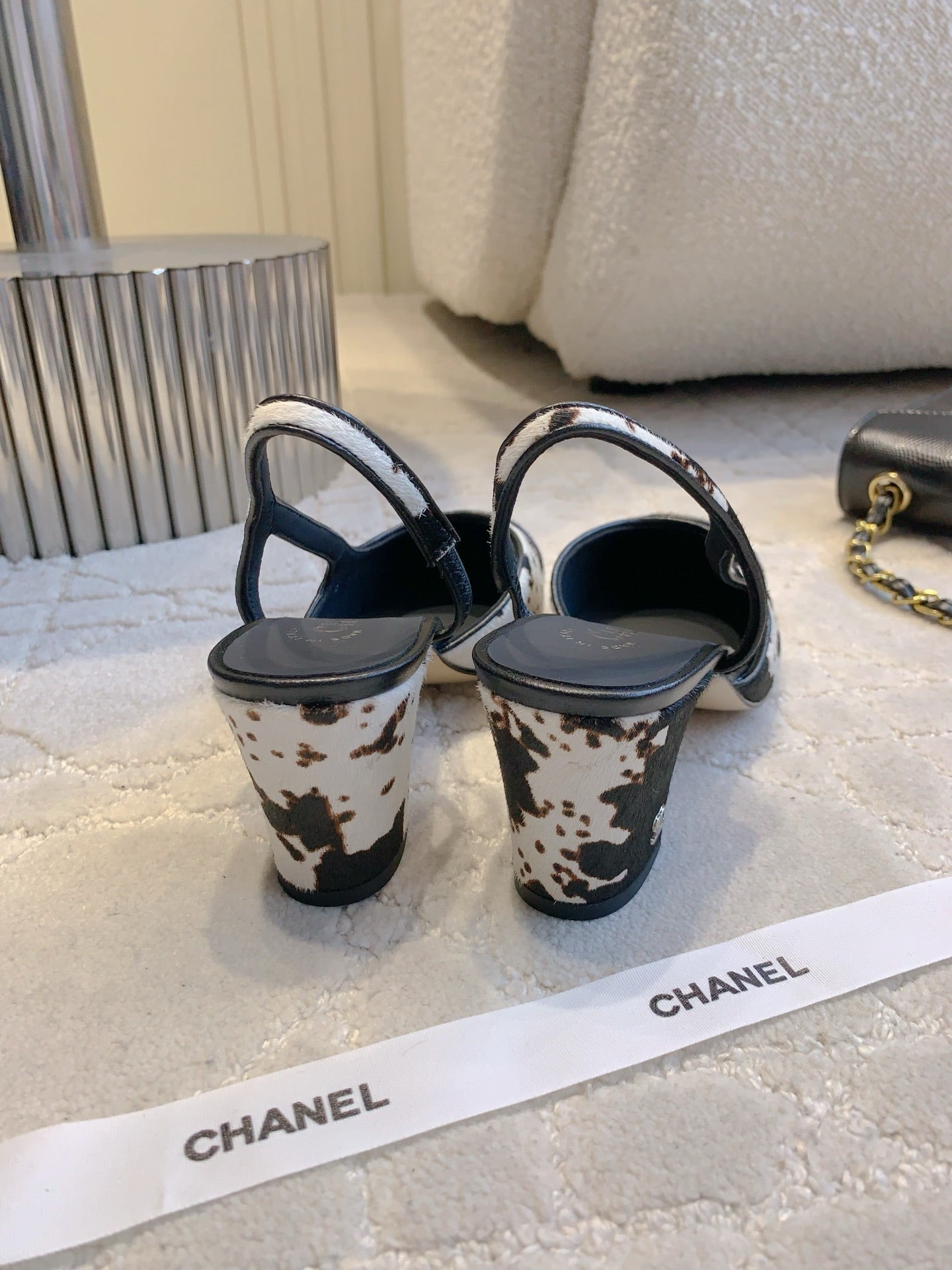 Chanel 2026 Slingback White Brown Black Calfskin 556950