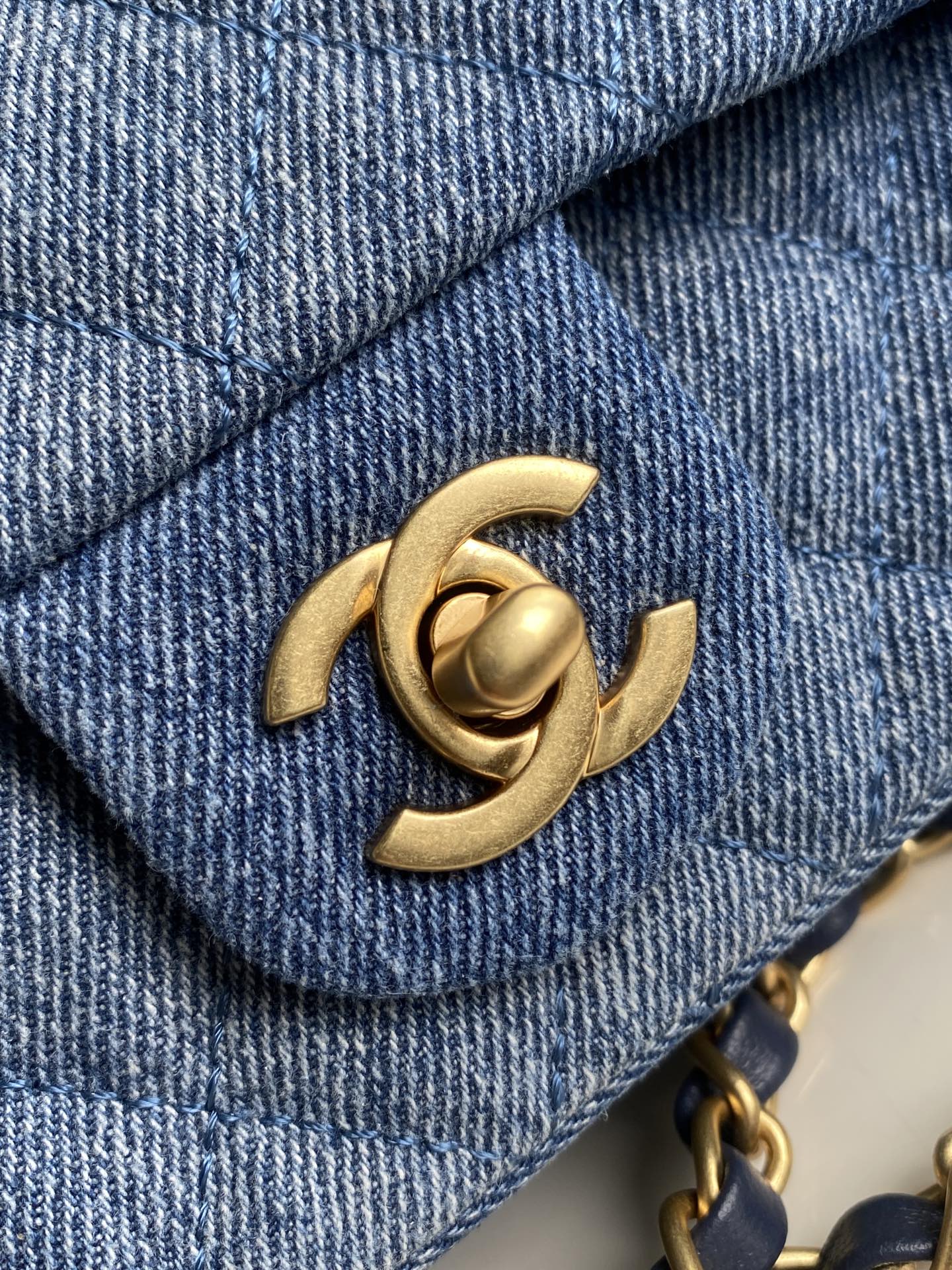 Chanel 2026 Denim Washed Flap Bag Blue Cotton Leather