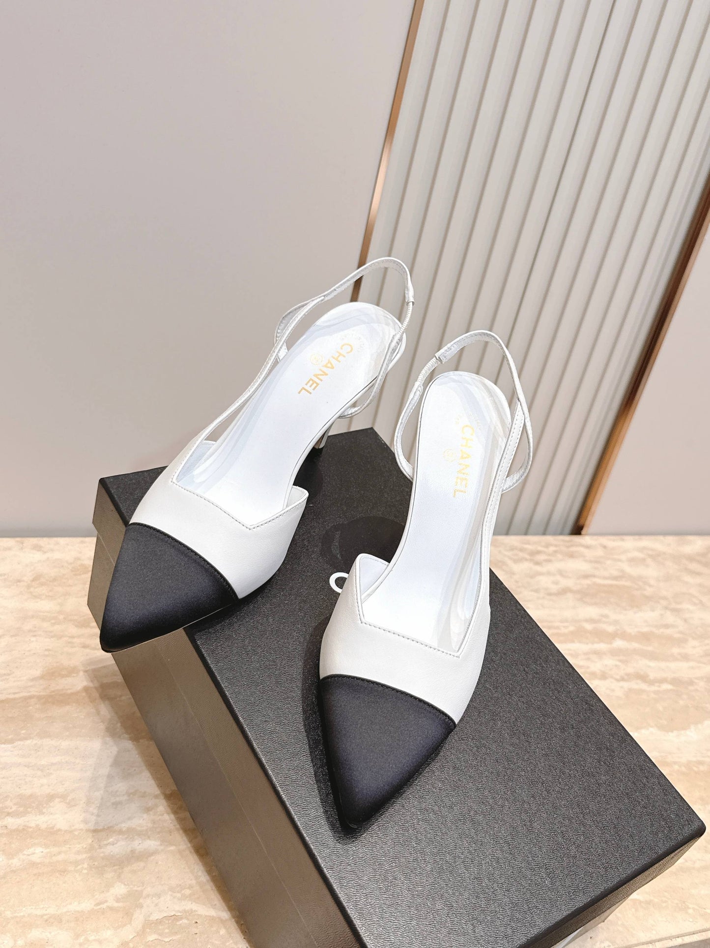 Chanel 2026 Slingback 90mm Fabric Calfskin 898949