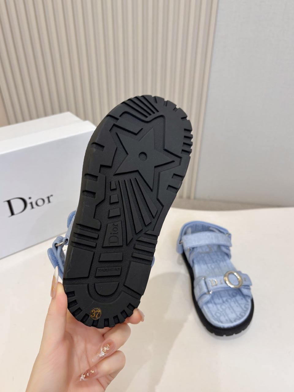 Dior 2026 Sandal Blue Fabric Leather 846482