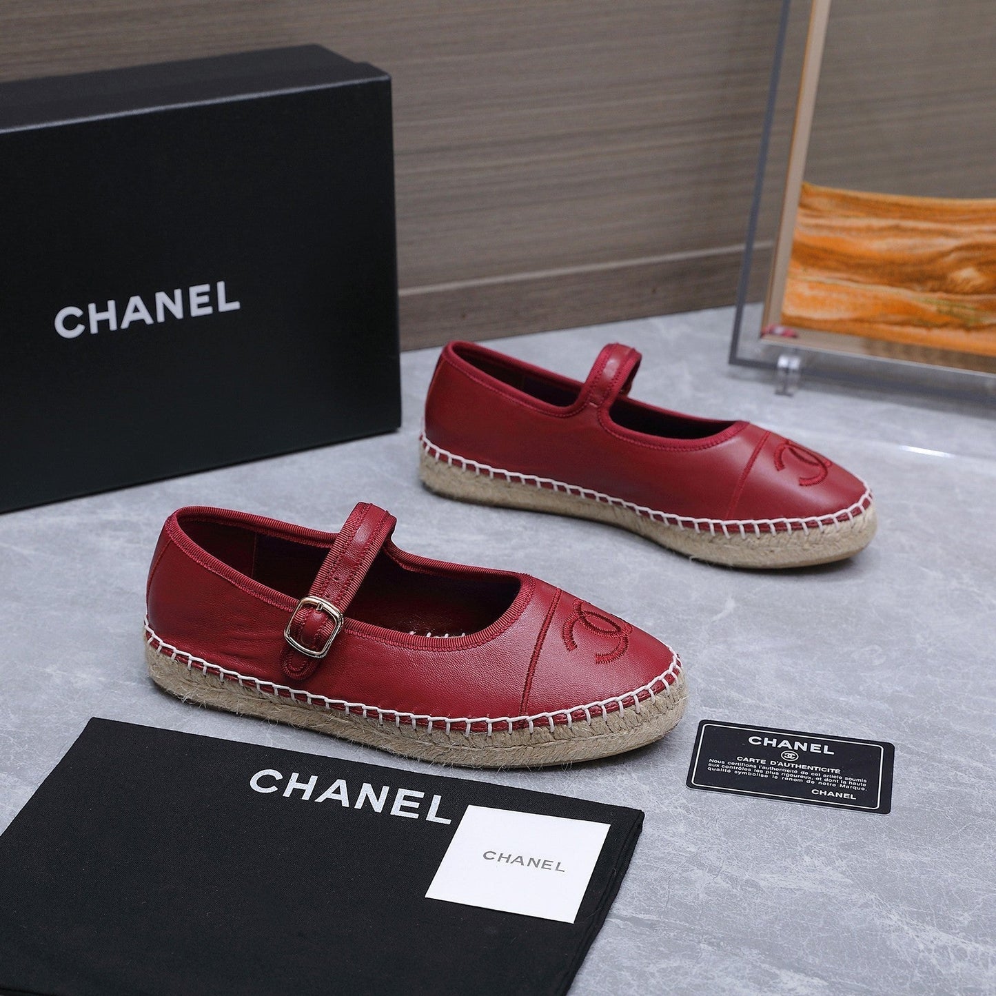 Chanel 2026 Mary Jane Shoes Red Sheepskin 758386