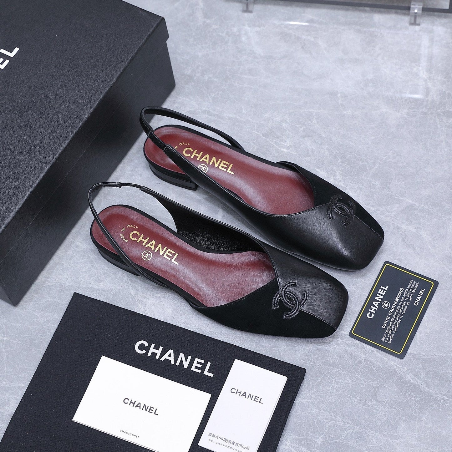 Chanel 2026 Slingback Black Suede Leather 758406