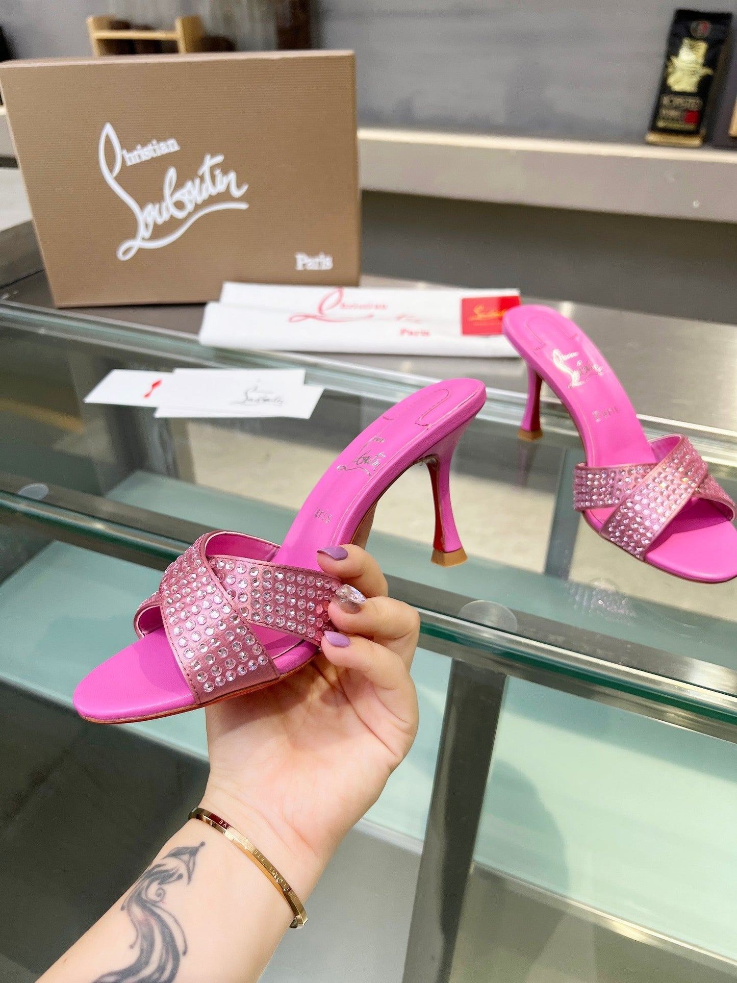 Christian Louboutin Mariza Is Back Strass 75mm Sandal 833140