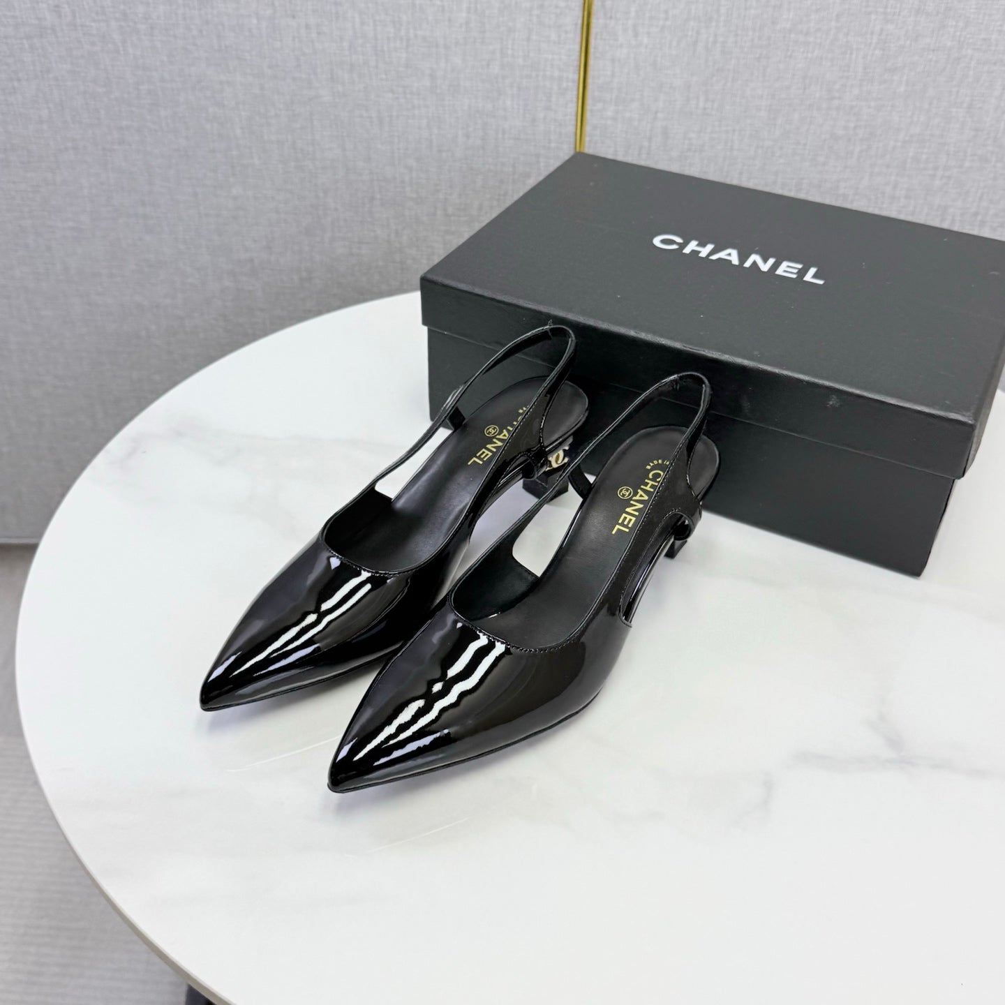 Chanel 2026 Slingback 50mm Patent Leather 904478