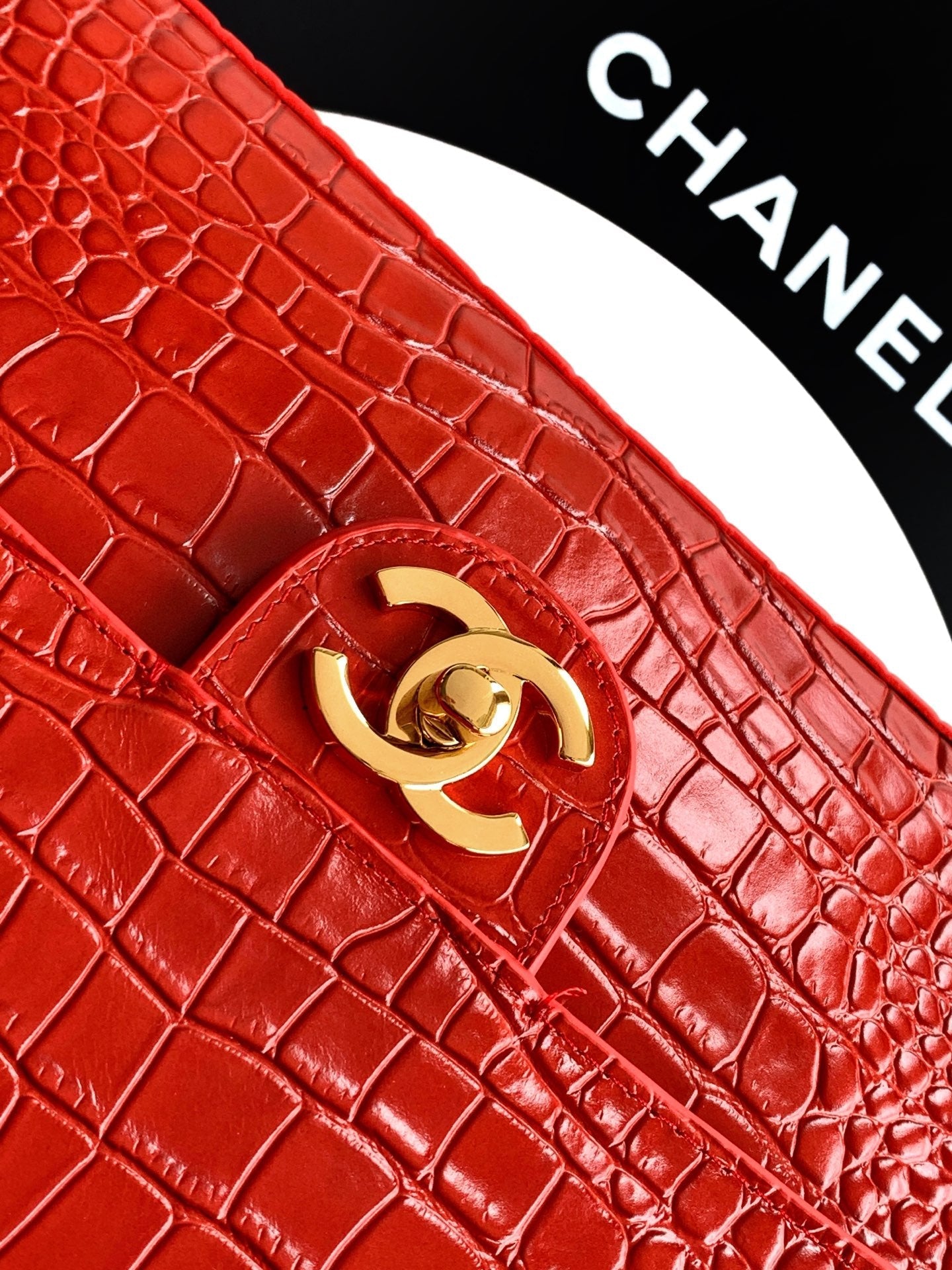 Chanel 2026 Bag 32cm Rich Red Embossed Cowhide