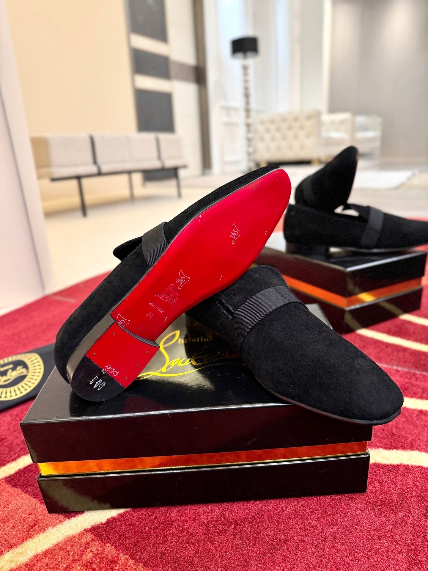 Christian Louboutin Dandydeco Velvet Loafer Suede 863842