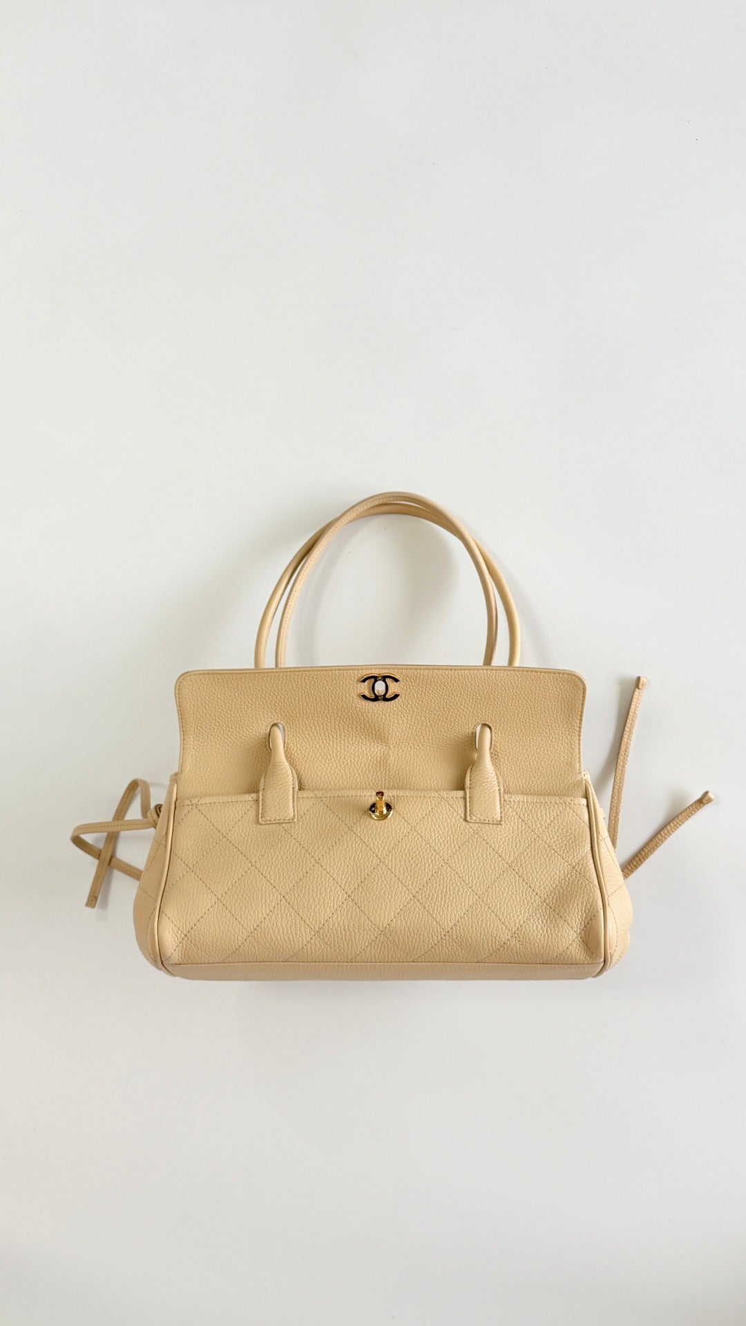 Chanel 2026 Shopping Bag 30.5cm Beige Grained Calfskin