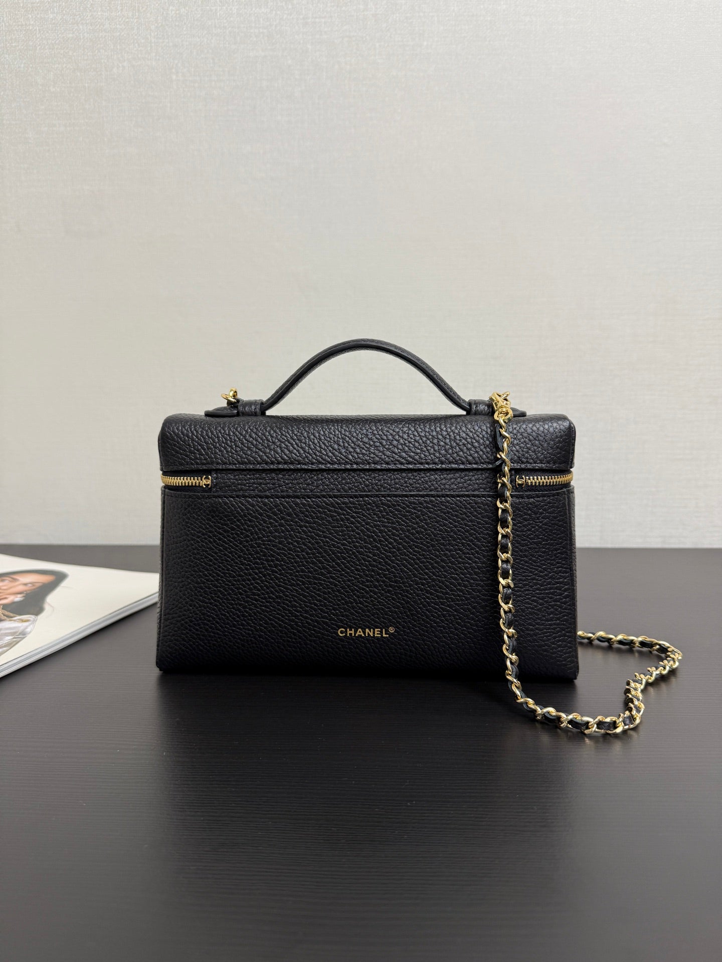 Chanel 2026 Vanity Bag Black Grained Calfskin