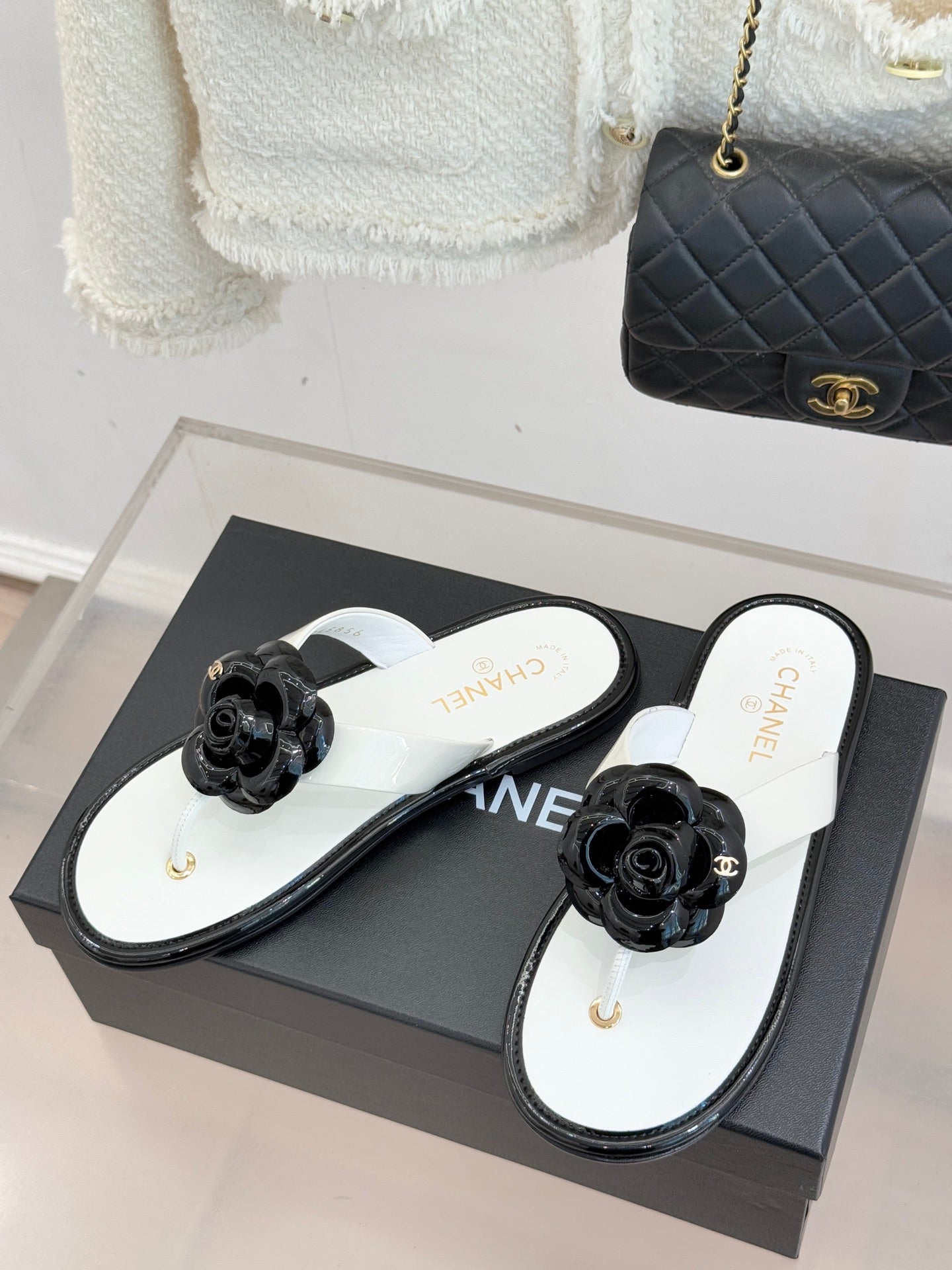 CC 26 Camellia Thong Sandal Sheepskin