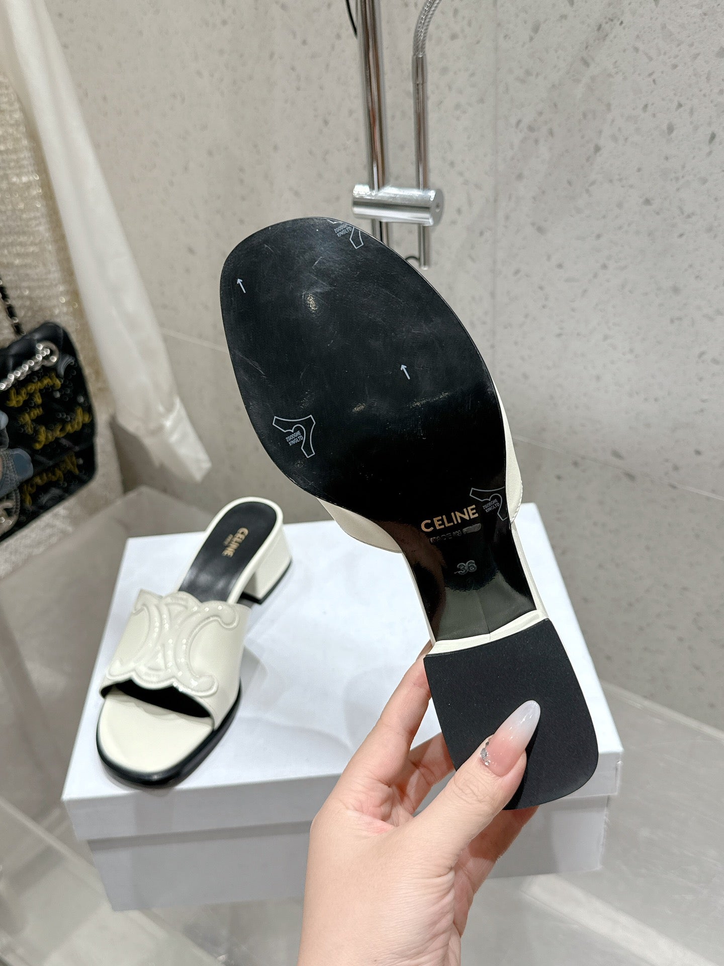 Celine 26 Clémence Mules 30mm Patent Leather 763141