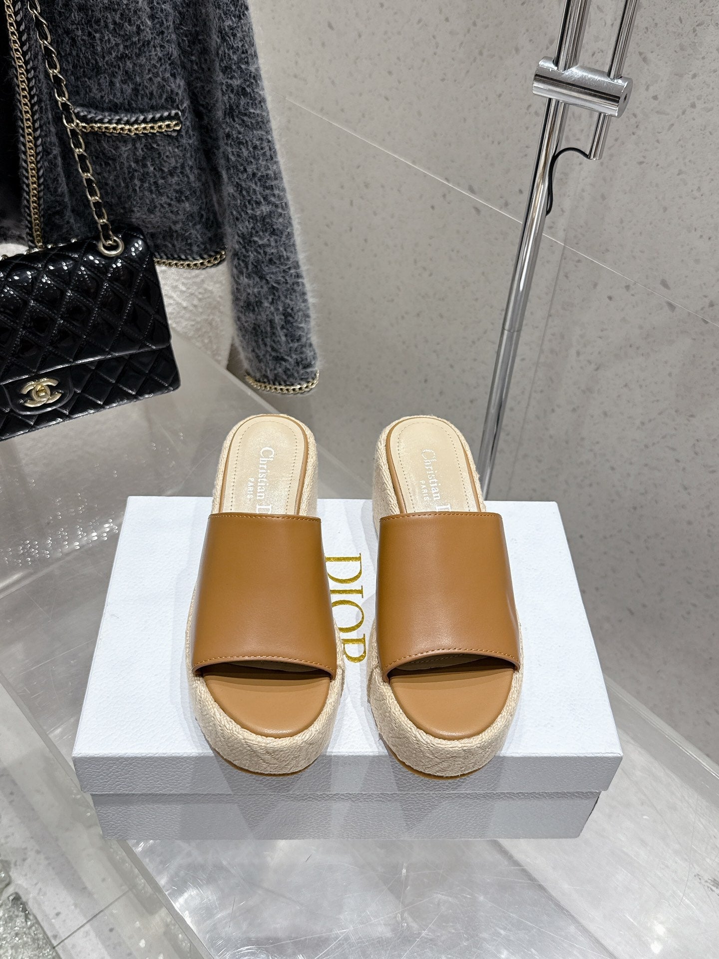 CD 26s Platform Sandal 65 Camel Brown Leather 636358