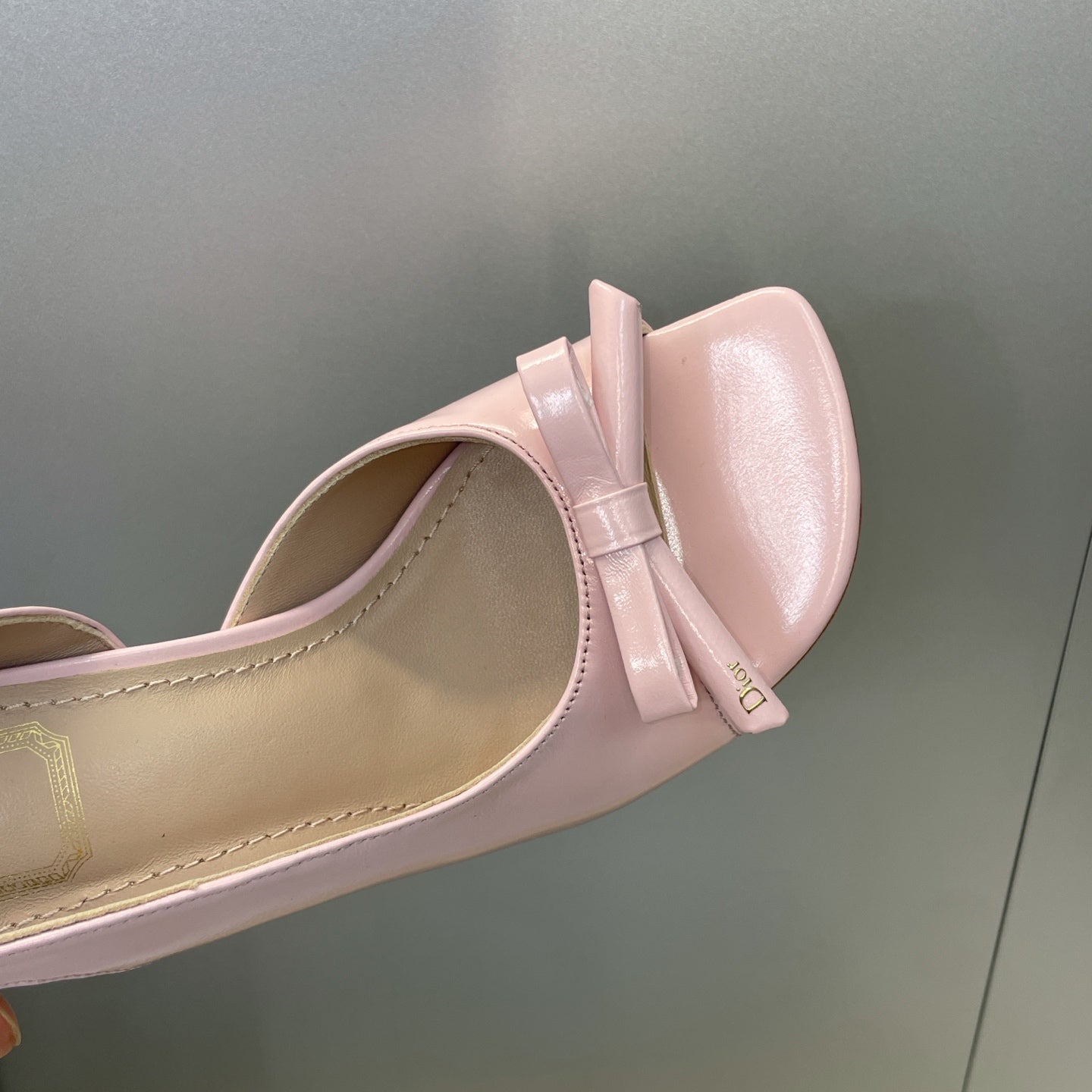 Dior 2026 Bow Heeled Slingback Sandal 85mm Soupir Pink Lambskin 607567