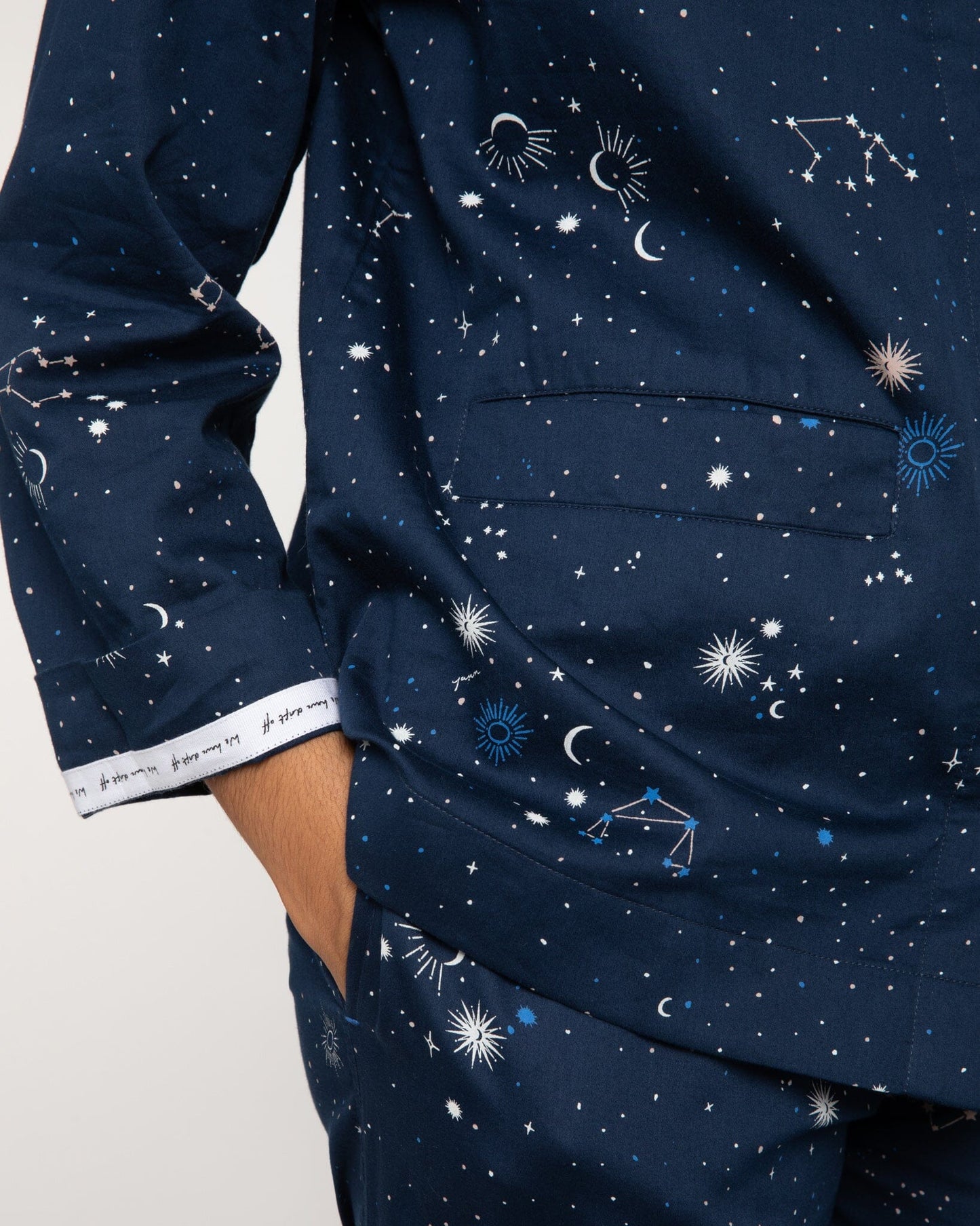 Organic Cotton Navy Pyjama Set, Night Time