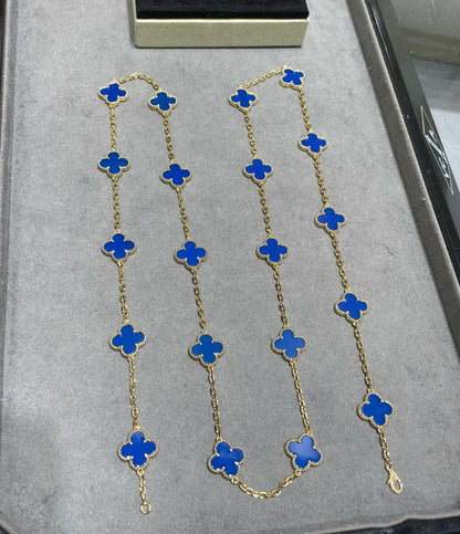 CLOVER 20 MOTIF AGATE 86CM NECKLACE