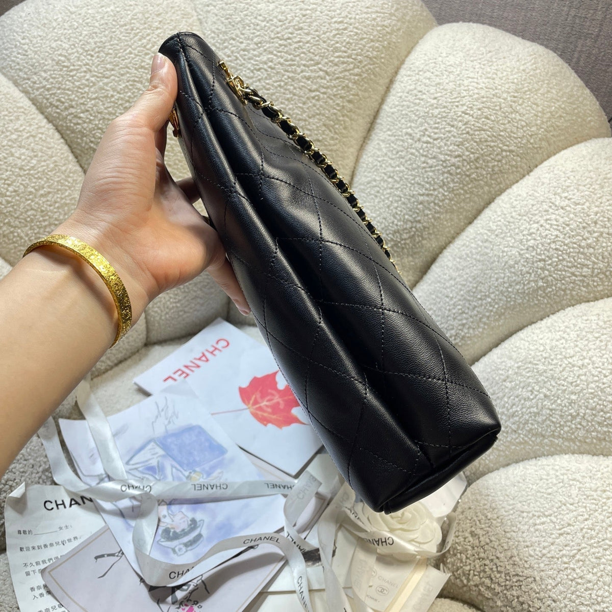 CC 26S Large Tote Bag 40cm Black Calfskin GHW