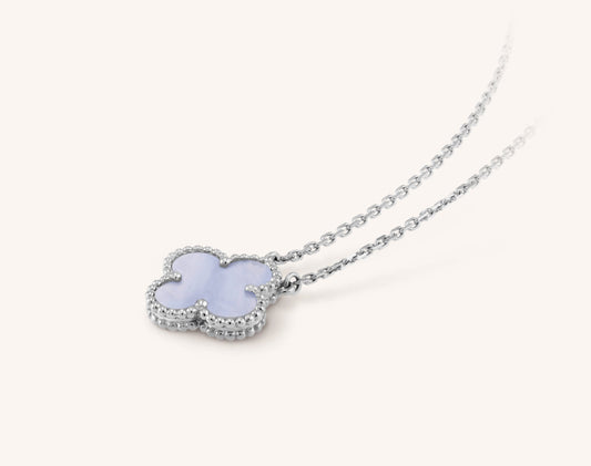 VCA Clover Limited Necklace Mop Purple Sliver
