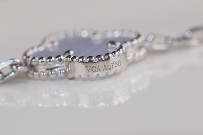 VCA Clover Blue Mop 5 Motifs Sliver Bracelet
