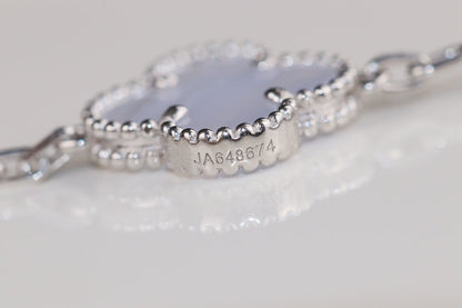 VCA Clover Blue Mop 5 Motifs Sliver Bracelet