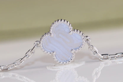 VCA Clover Blue Mop 5 Motifs Sliver Bracelet
