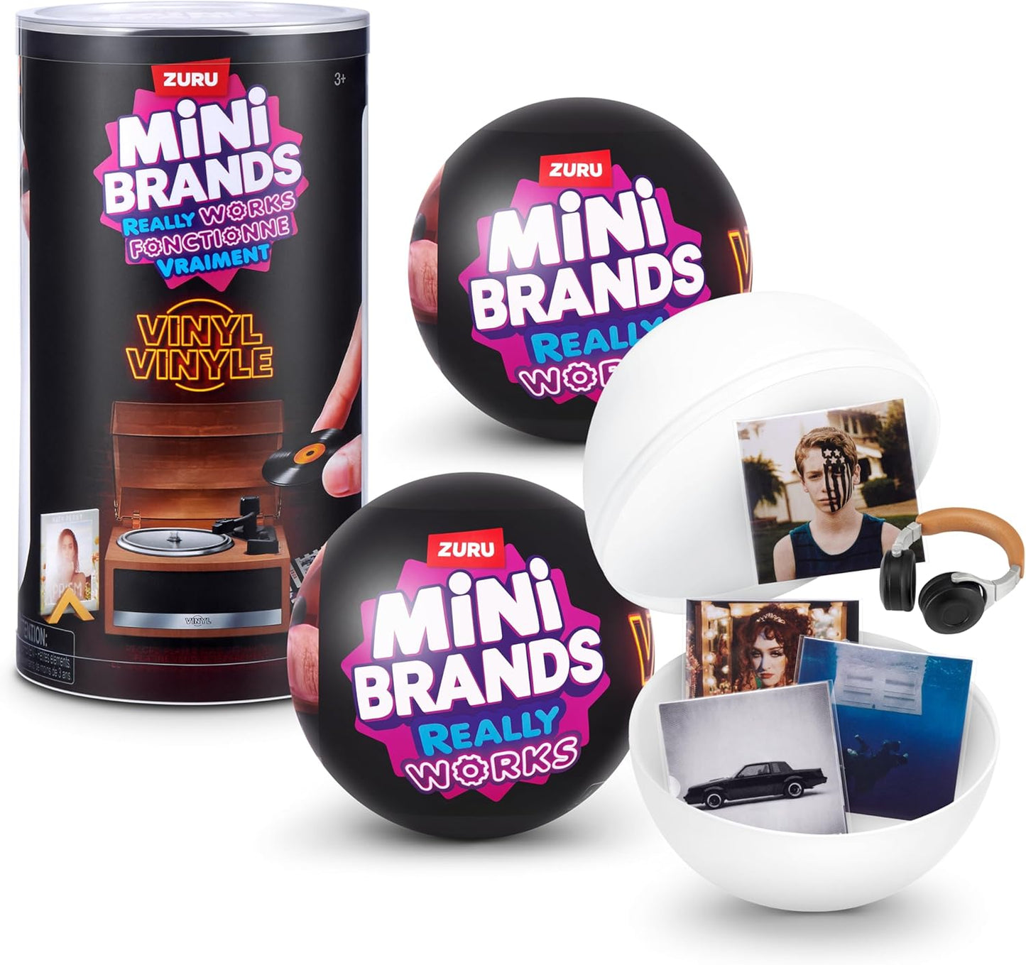 ZURU Mini Brands Mini Vinyls Capsule Series 1 – Collectible Toy Capsule with 4 Mini Vinyl Records + 1 Accessory, Compatible with Mini Record Player, for Teen & Adult Collectors