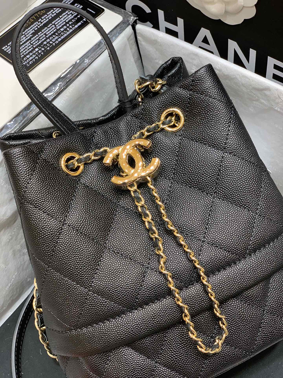CC Matelasse Shoulder Bag Black Caviar GHW