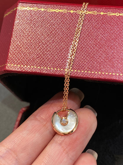 Cartier Necklace Amulette White Pink Gold
