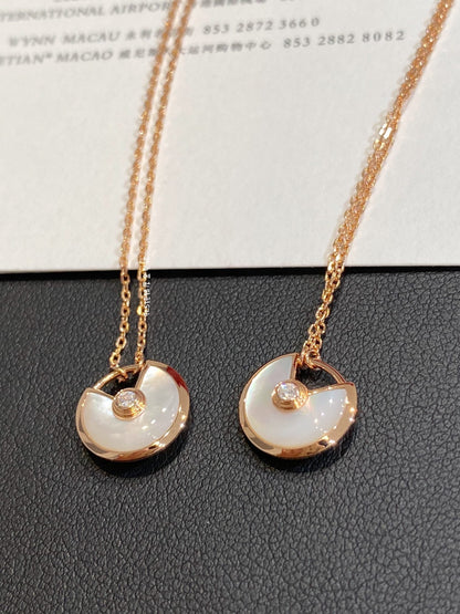 Cartier Necklace Amulette White Pink Gold