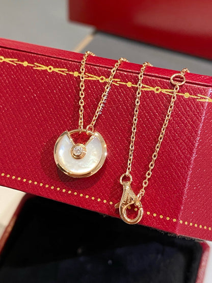 Cartier Necklace Amulette White Pink Gold