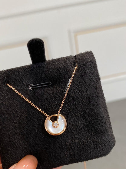 Cartier Necklace Amulette White Pink Gold